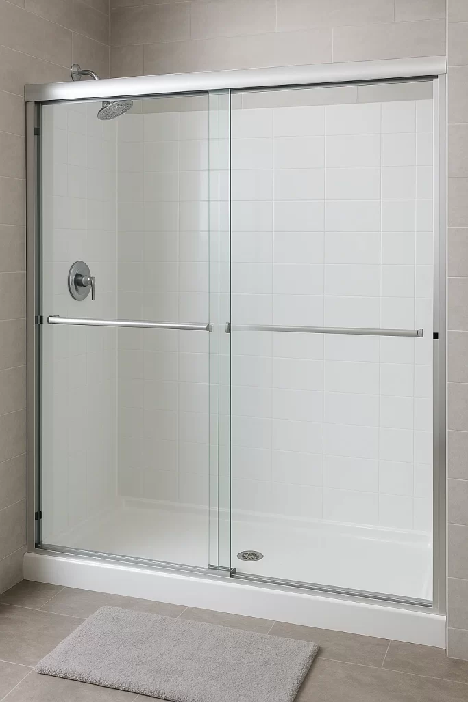 Sliding glass shower enclosures
