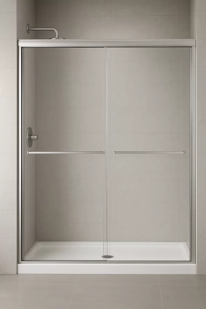 Sliding glass shower enclosures