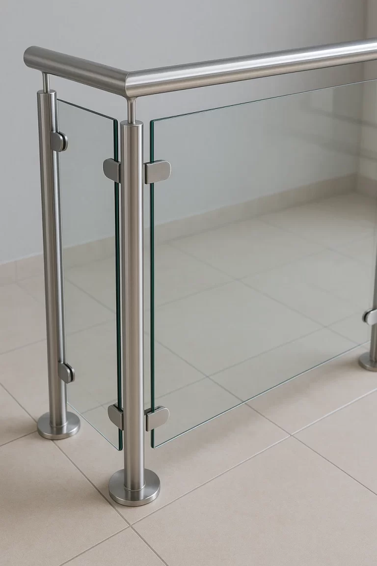 stainless steel railings with glass