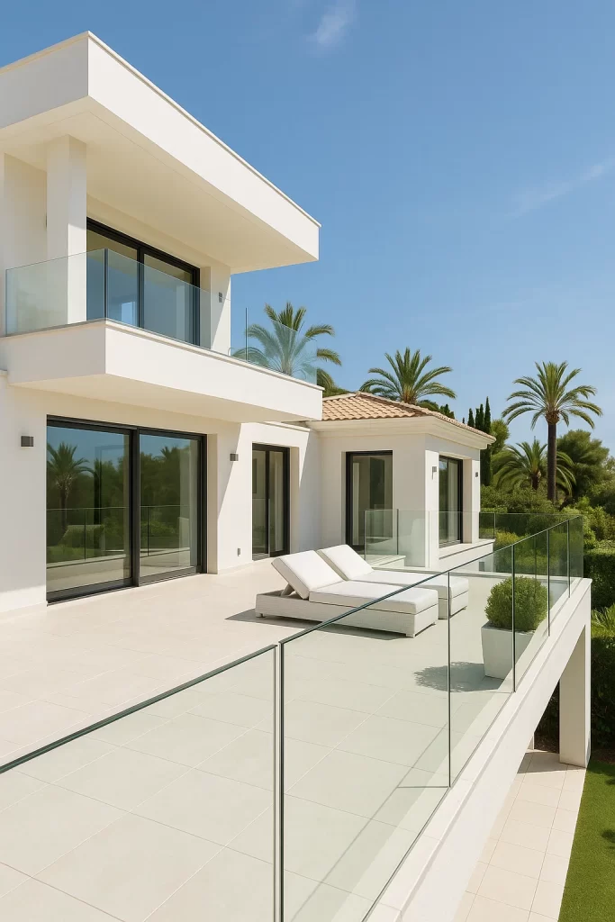 Glass railings for villas