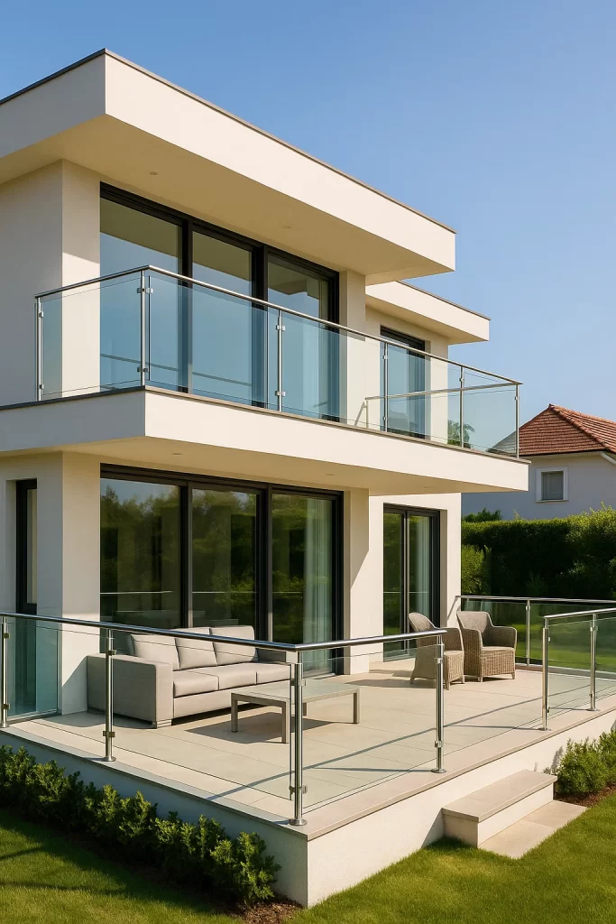 Glass railings for villas