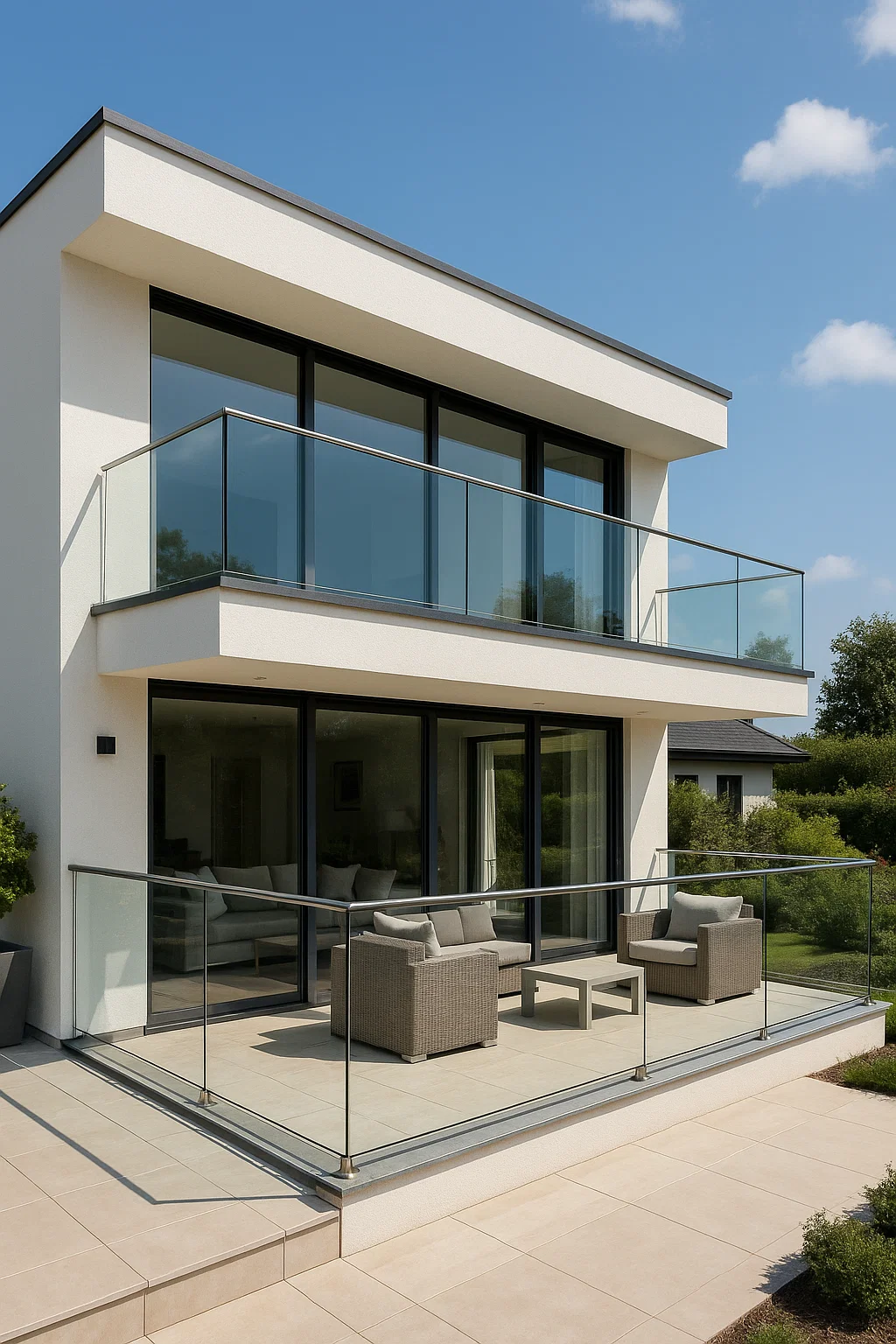 Glass railings for villas