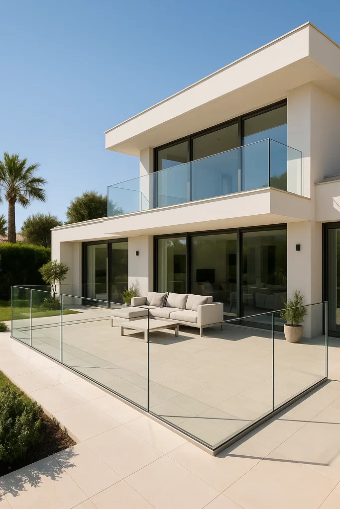 Glass railings for villas