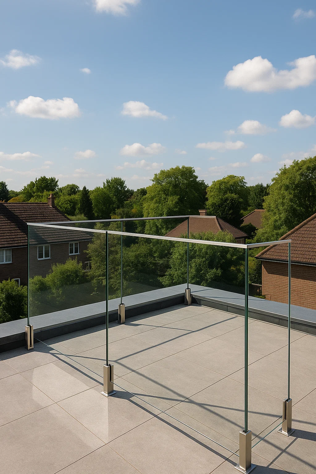 درابزين زجاجي للروف