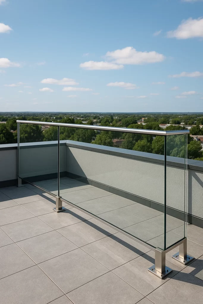 درابزين زجاجي للروف