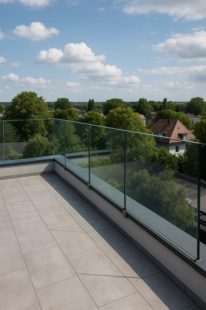 درابزين زجاجي للروف