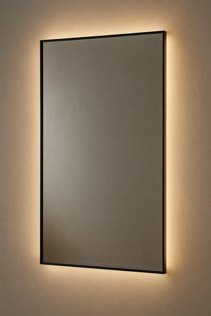 مرايا ديكور كبيرة مع إضاءة خلفية في السعودية