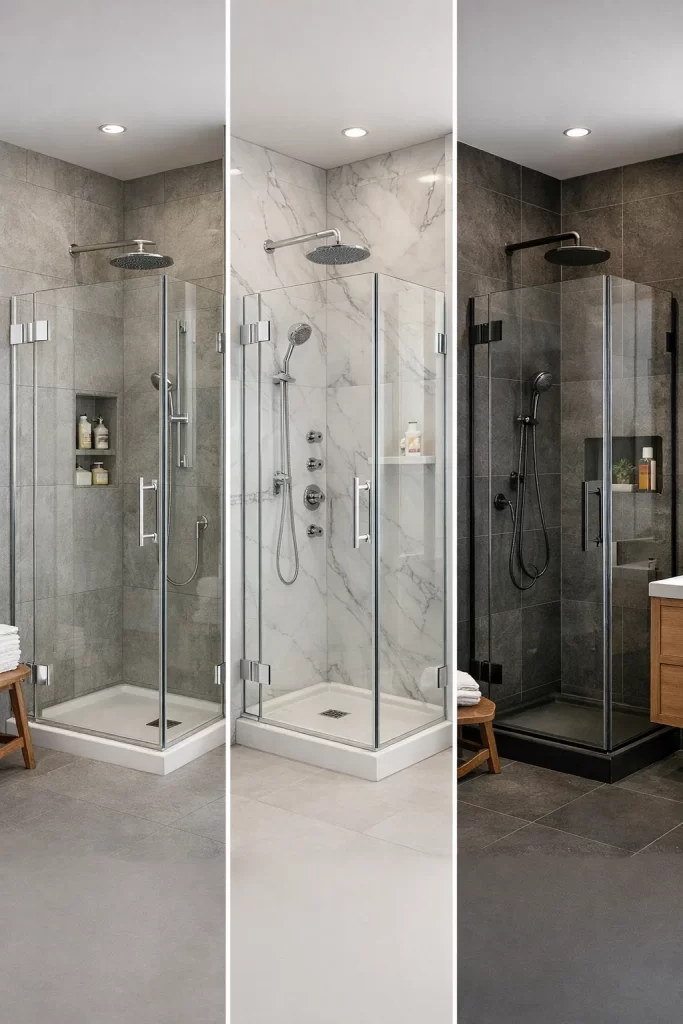 hinged shower cabins