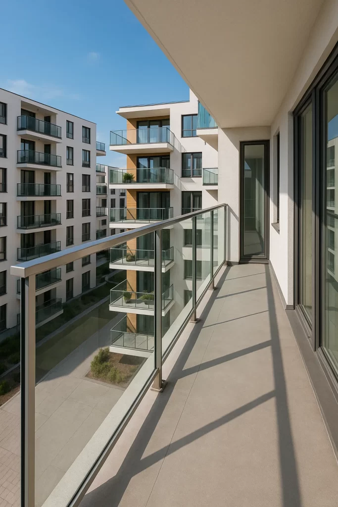 درابزين زجاجي للشقق