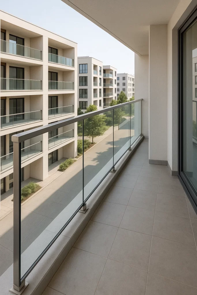 درابزين زجاجي للشقق