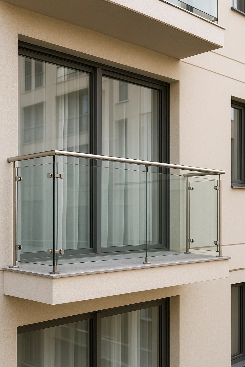 درابزين زجاجي للشقق