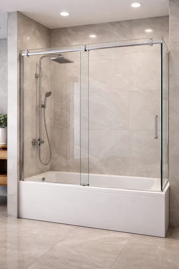 كابينة بانيو مستطيلة