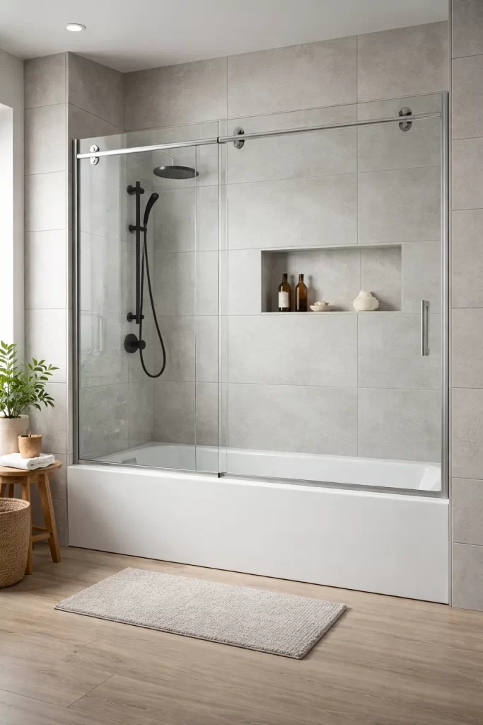 كابينة بانيو مستطيلة بزجاج سيكوريت