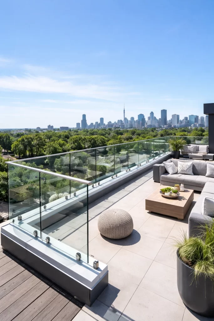 glass railings for roofs