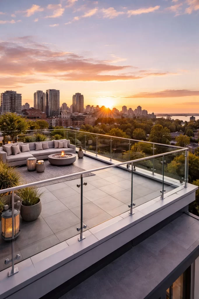 glass railings for roofs