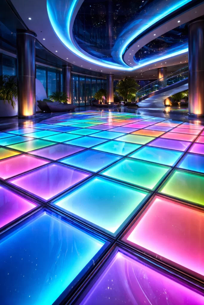 الارضيات الزجاجية المضيئة