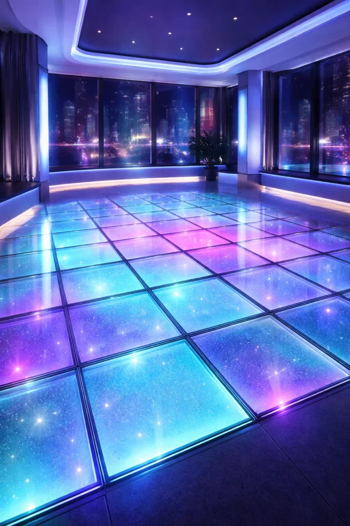 الارضيات الزجاجية المضيئة